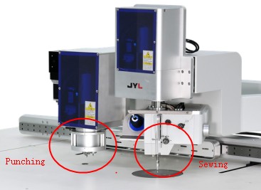 Agujeros computarizados industriales Punzonamiento y costura Máquina de dos en uno JYL-CF10060